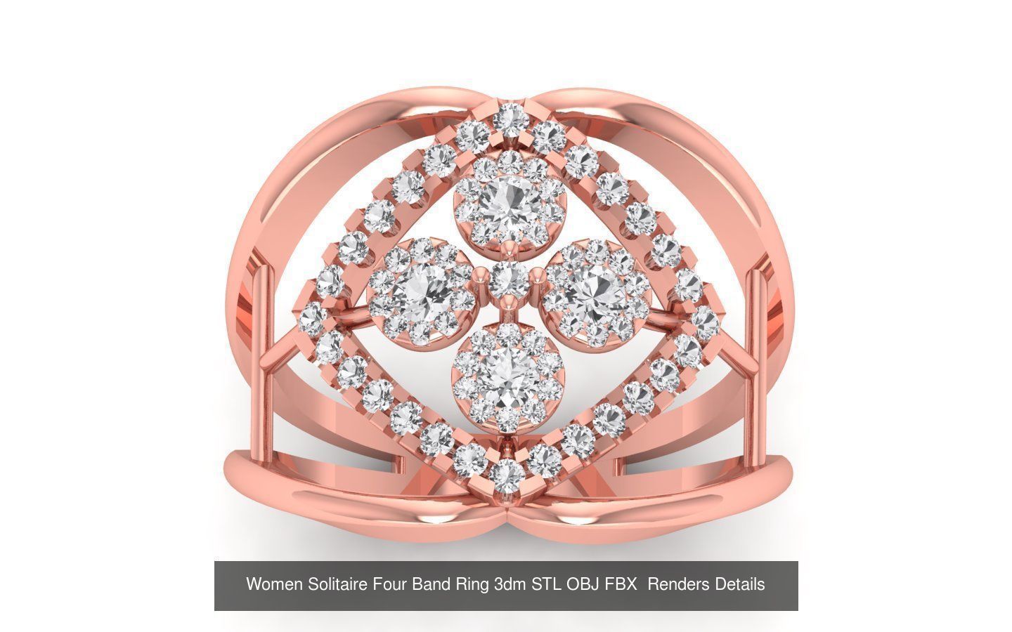 49 Solitaire Wedding Engagement Four Band Rings Collection _9