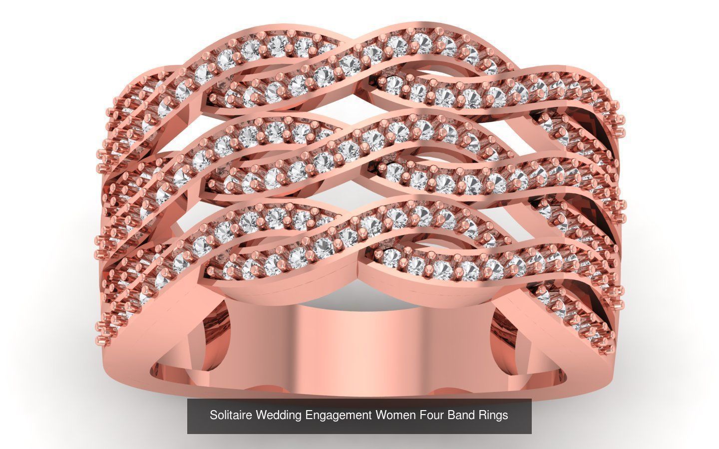 49 Solitaire Wedding Engagement Four Band Rings Collection _35