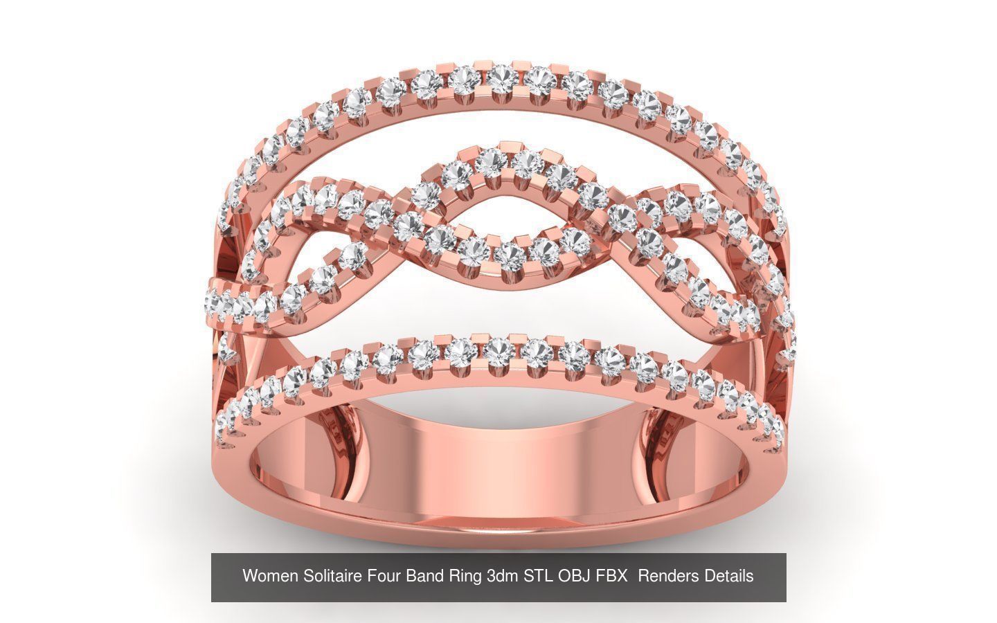 49 Solitaire Wedding Engagement Four Band Rings Collection _13