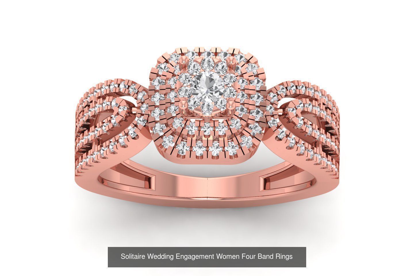 49 Solitaire Wedding Engagement Four Band Rings Collection _34