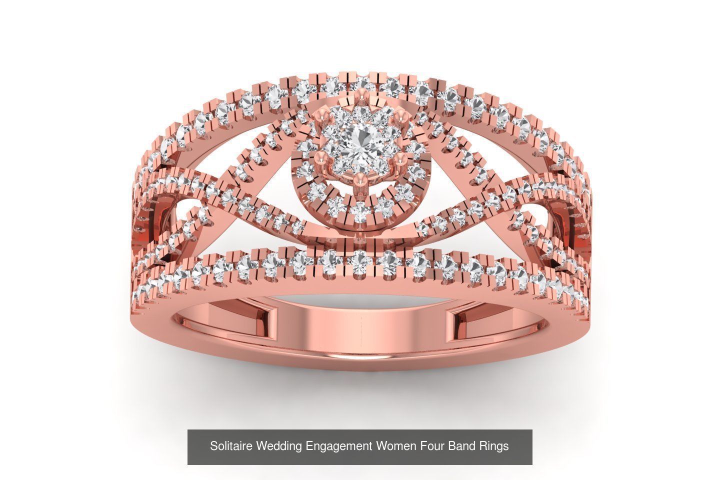 49 Solitaire Wedding Engagement Four Band Rings Collection _33