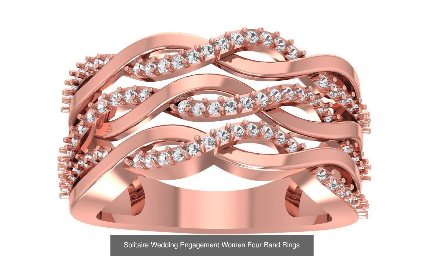 49 Solitaire Wedding Engagement Four Band Rings Collection _41