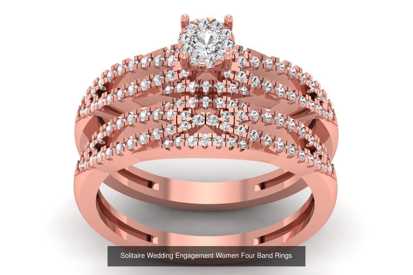 49 Solitaire Wedding Engagement Four Band Rings Collection _31