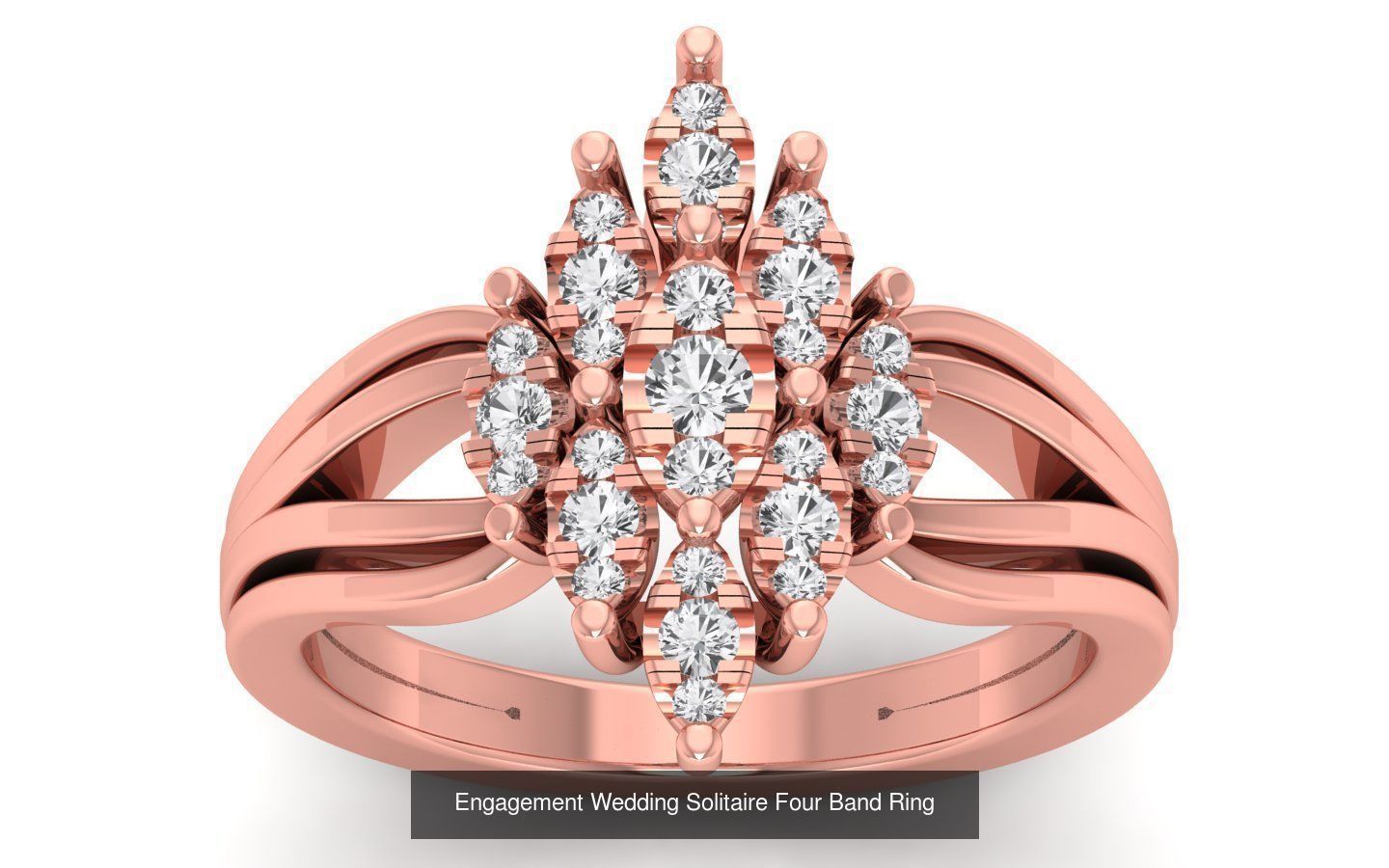 49 Solitaire Wedding Engagement Four Band Rings Collection _48