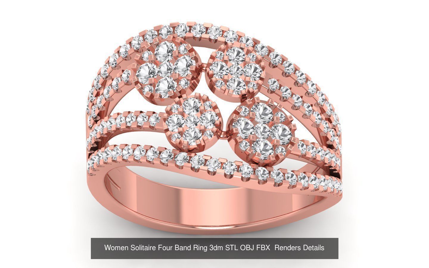 49 Solitaire Wedding Engagement Four Band Rings Collection _11