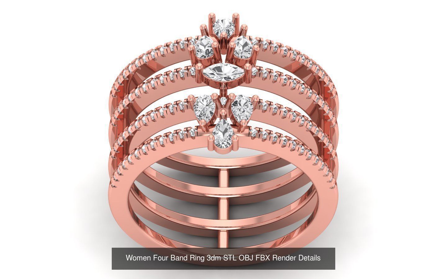 49 Solitaire Wedding Engagement Four Band Rings Collection _54