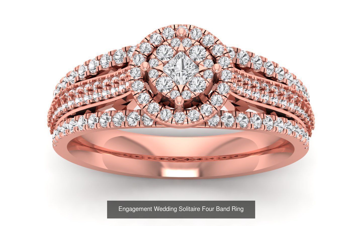 49 Solitaire Wedding Engagement Four Band Rings Collection _45