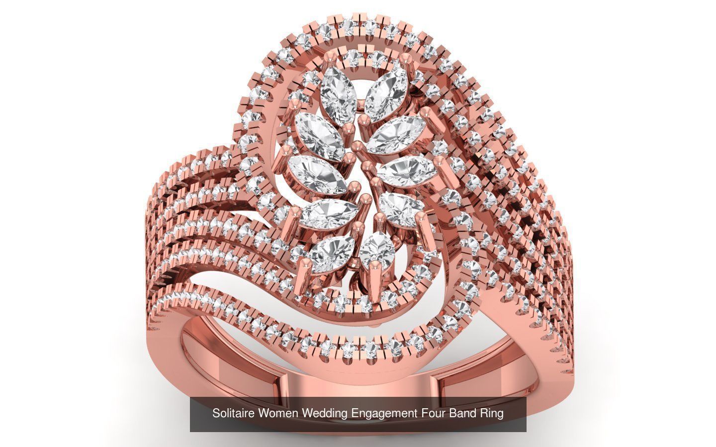 49 Solitaire Wedding Engagement Four Band Rings Collection _19