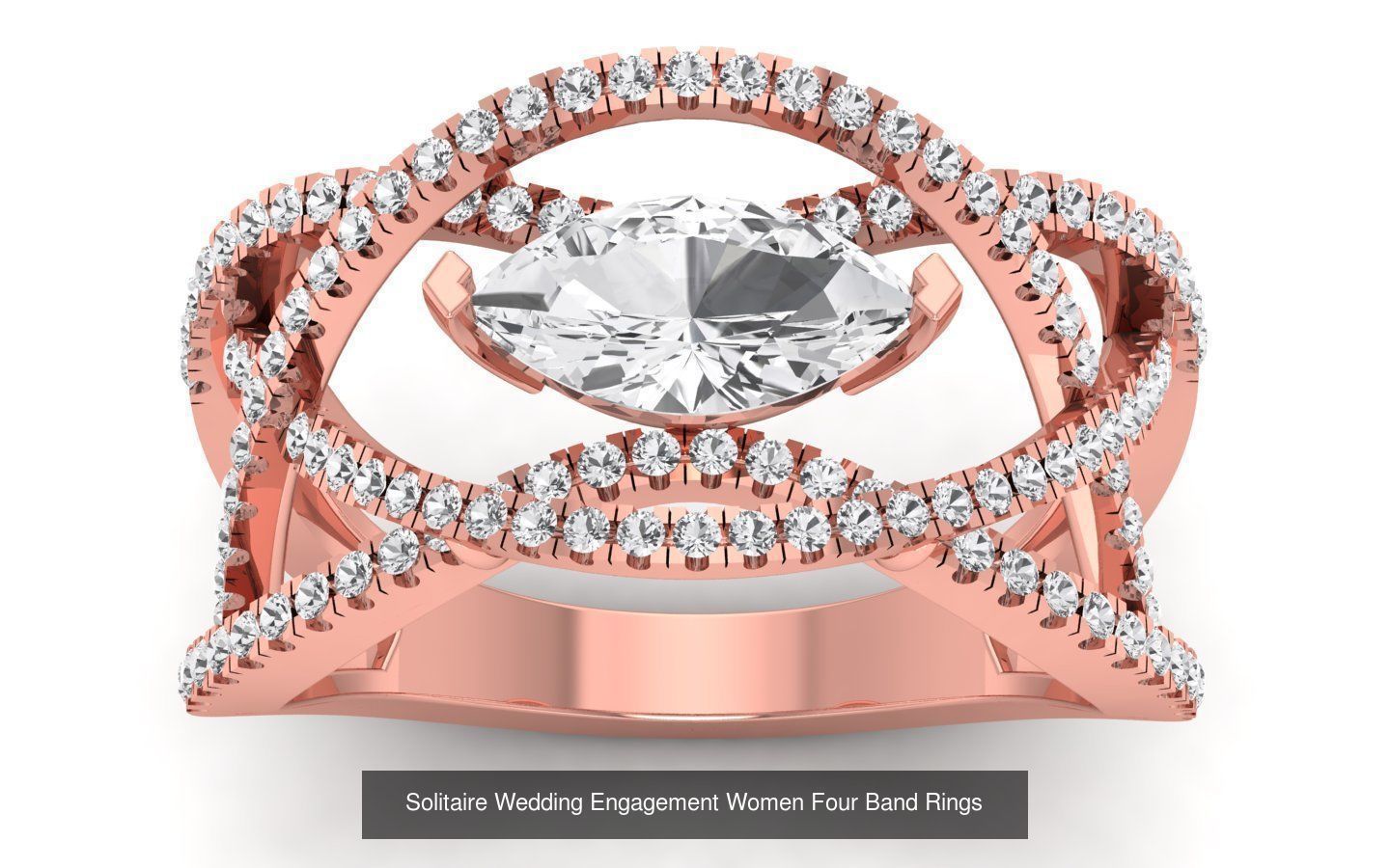 49 Solitaire Wedding Engagement Four Band Rings Collection _42