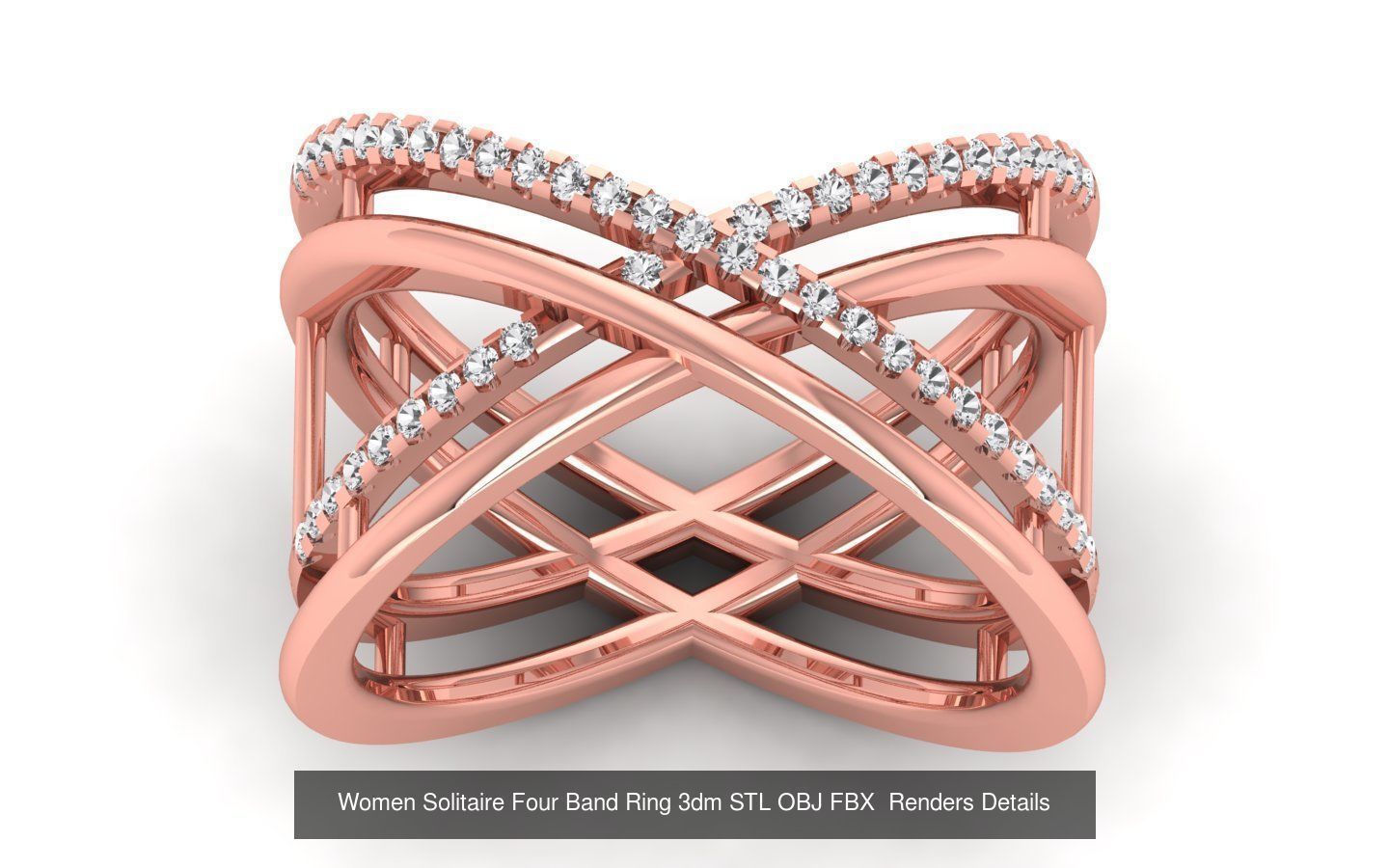 49 Solitaire Wedding Engagement Four Band Rings Collection _8