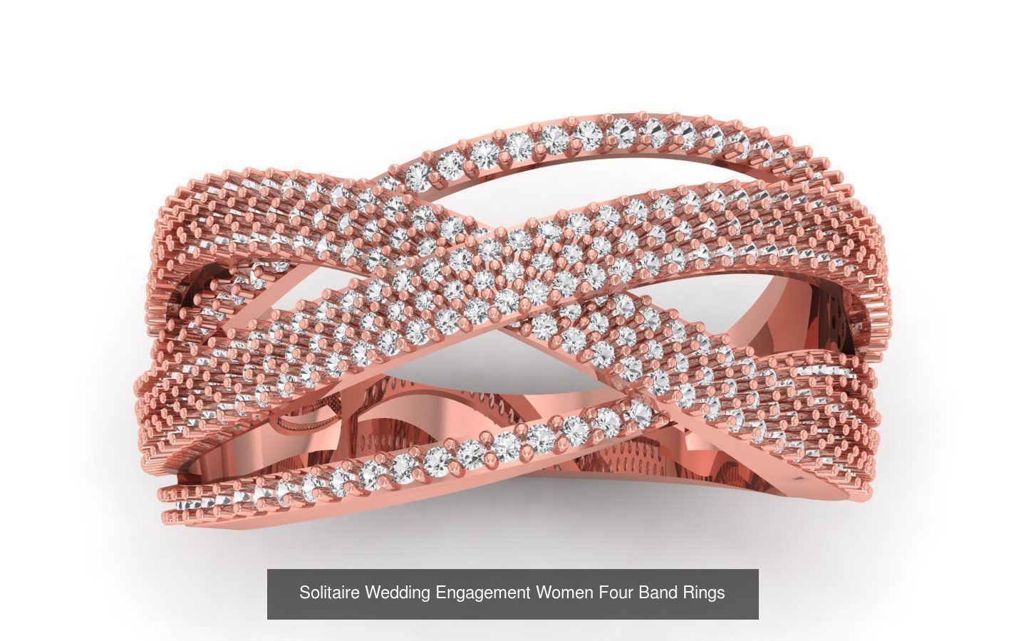 49 Solitaire Wedding Engagement Four Band Rings Collection _36