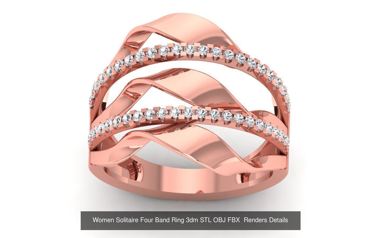49 Solitaire Wedding Engagement Four Band Rings Collection _18