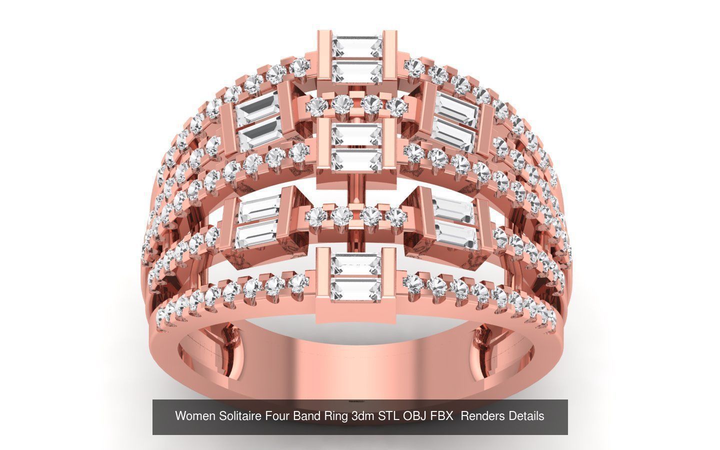 49 Solitaire Wedding Engagement Four Band Rings Collection _10