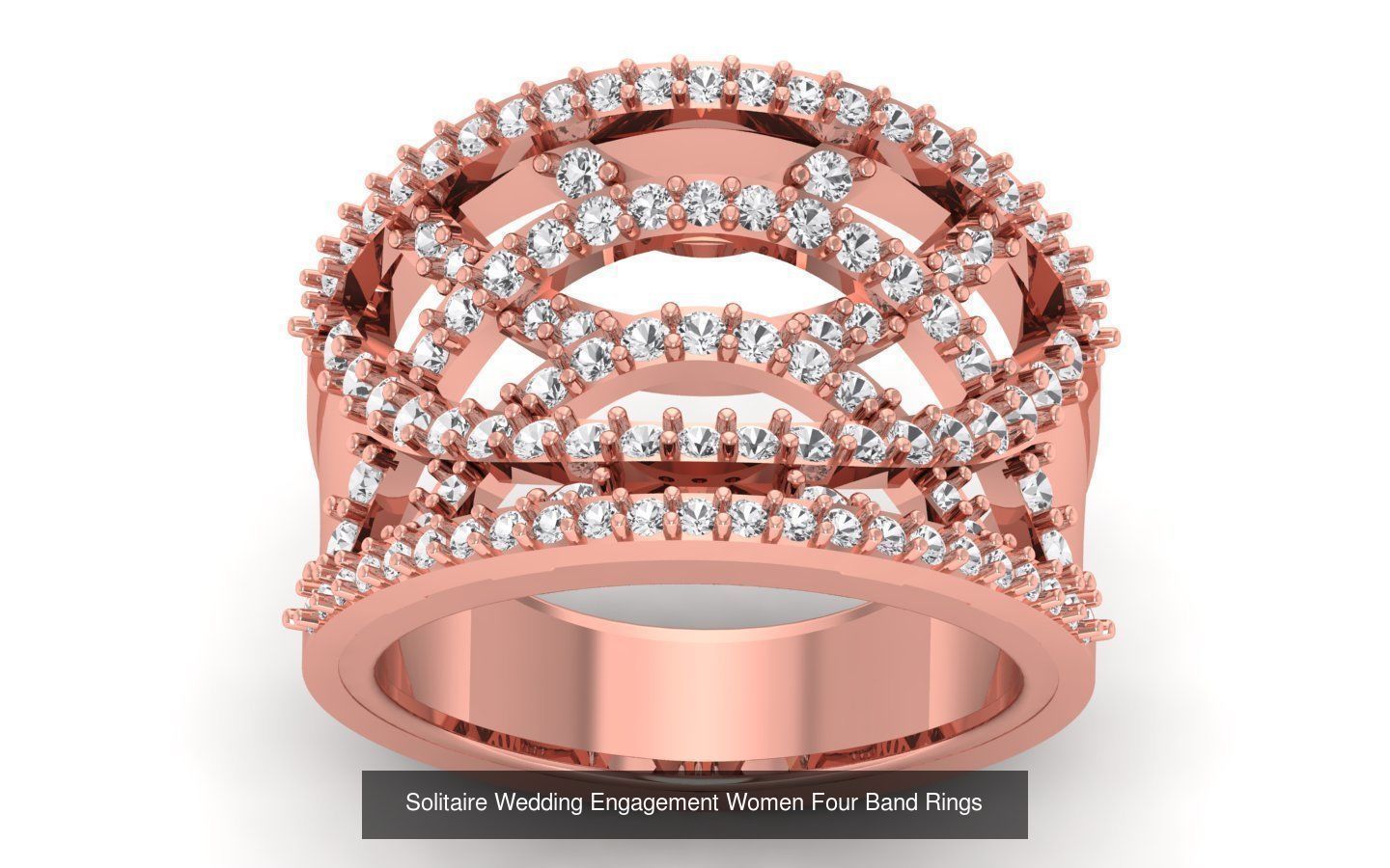 49 Solitaire Wedding Engagement Four Band Rings Collection _39