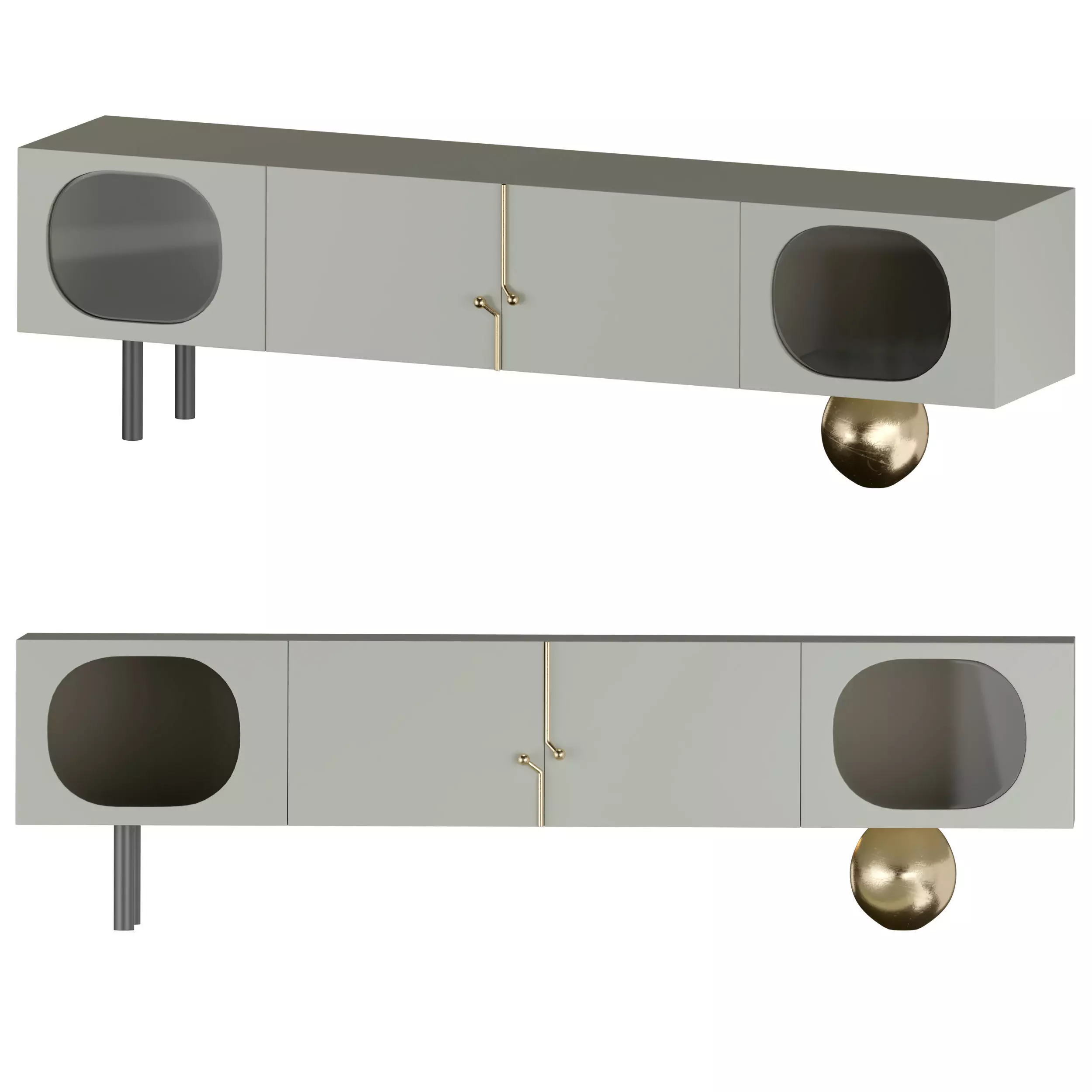 Modern TV Stand with Storage 3D model_0