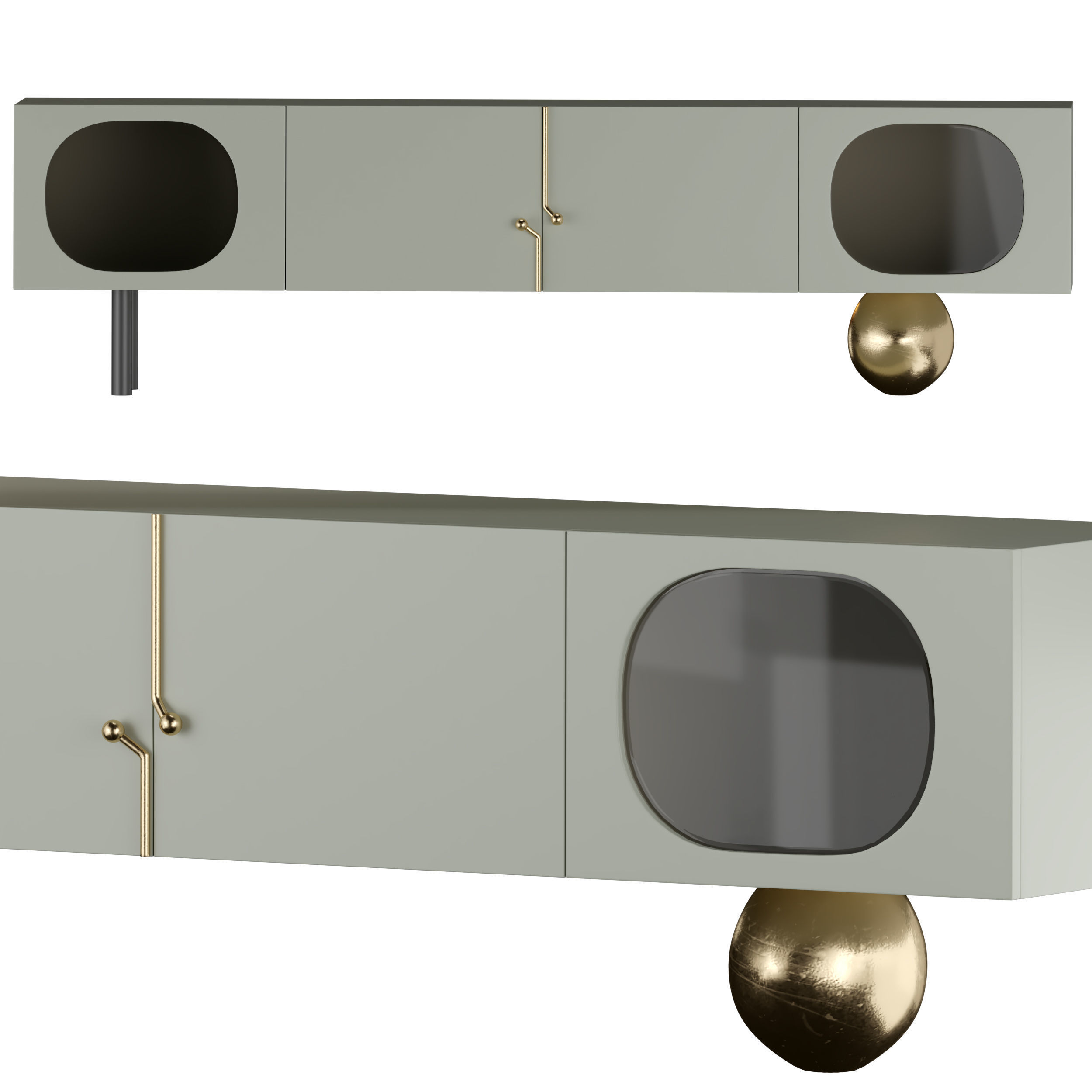 Modern TV Stand with Storage 3D model_1