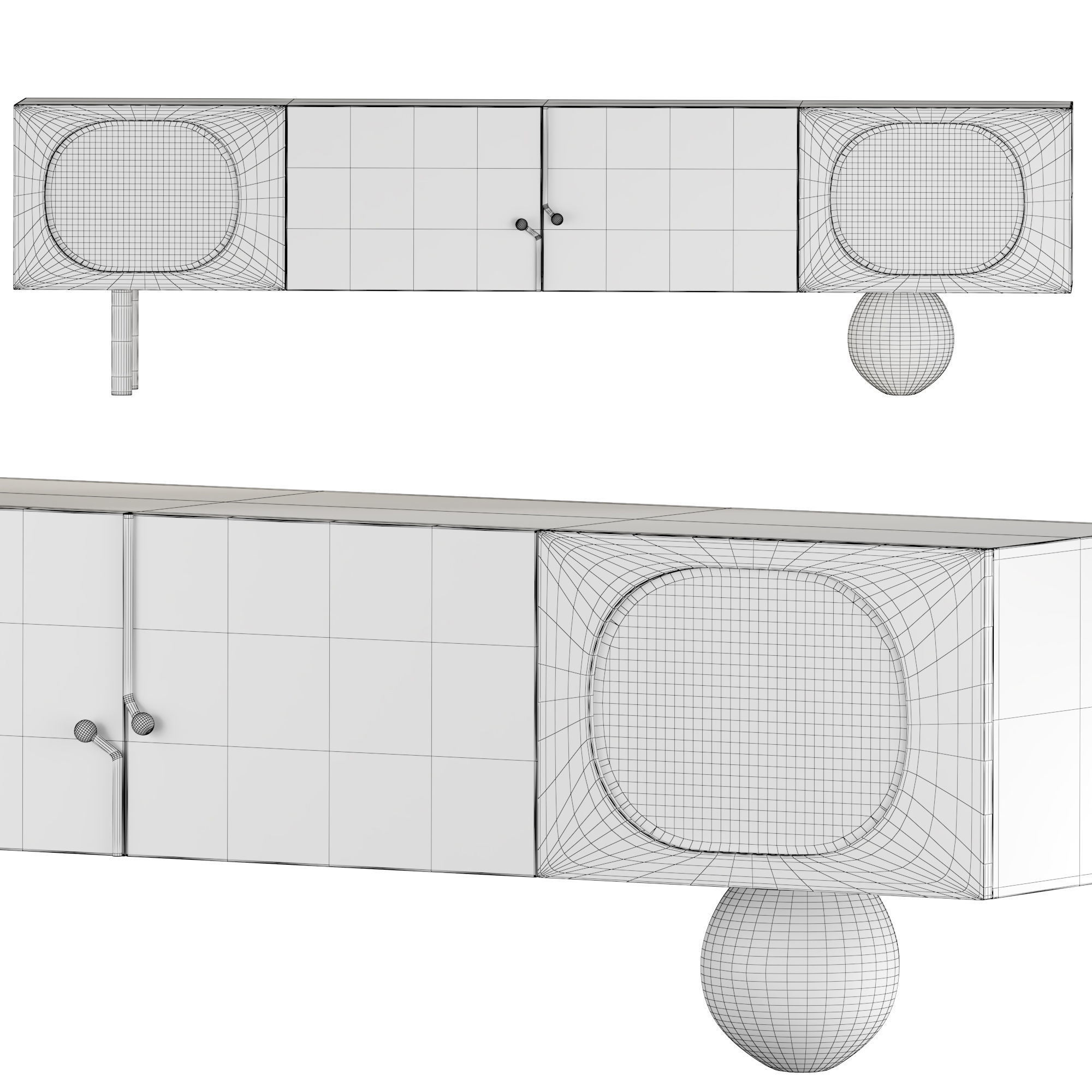Modern TV Stand with Storage 3D model_3