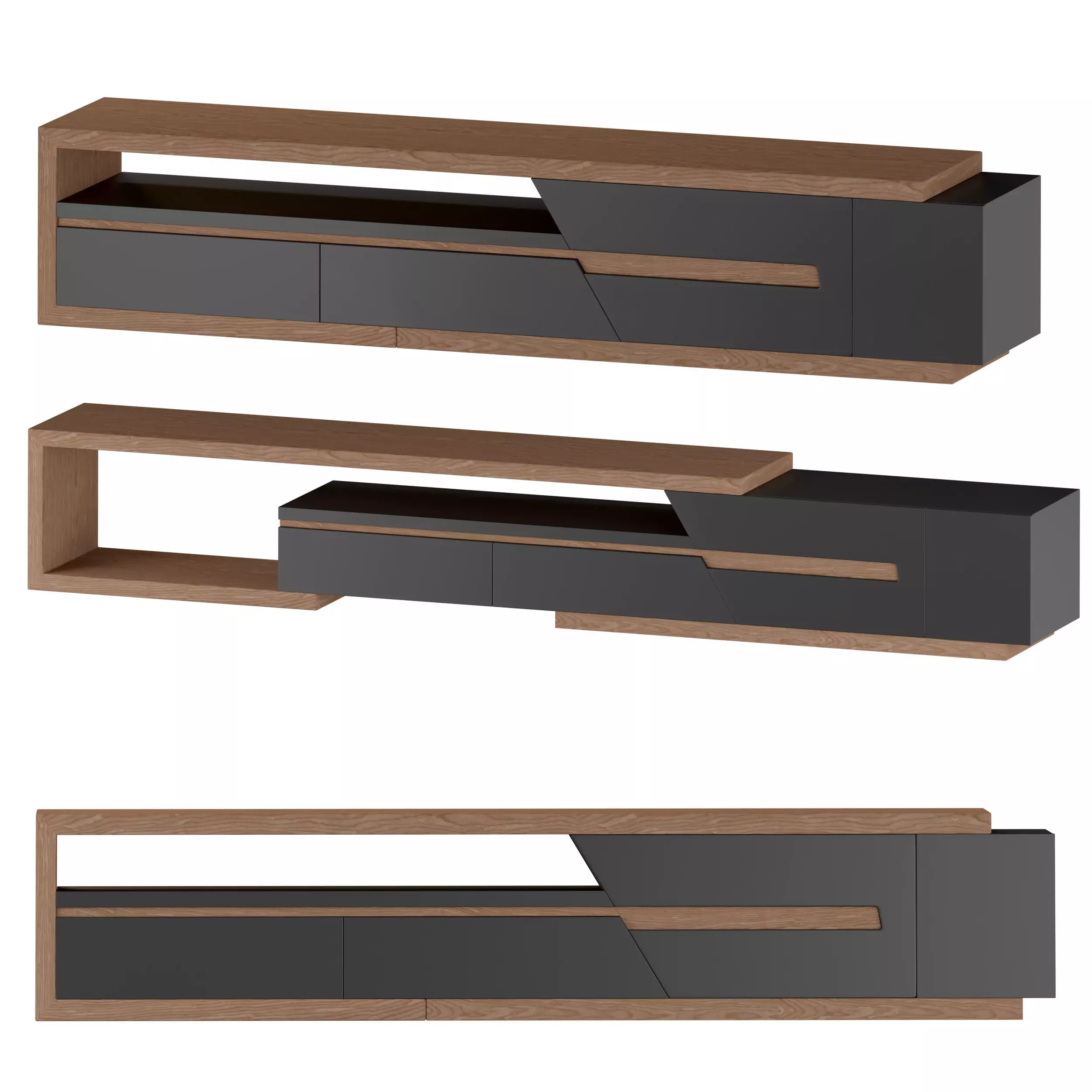 Modern Expandable Living Room Set  3D model_0