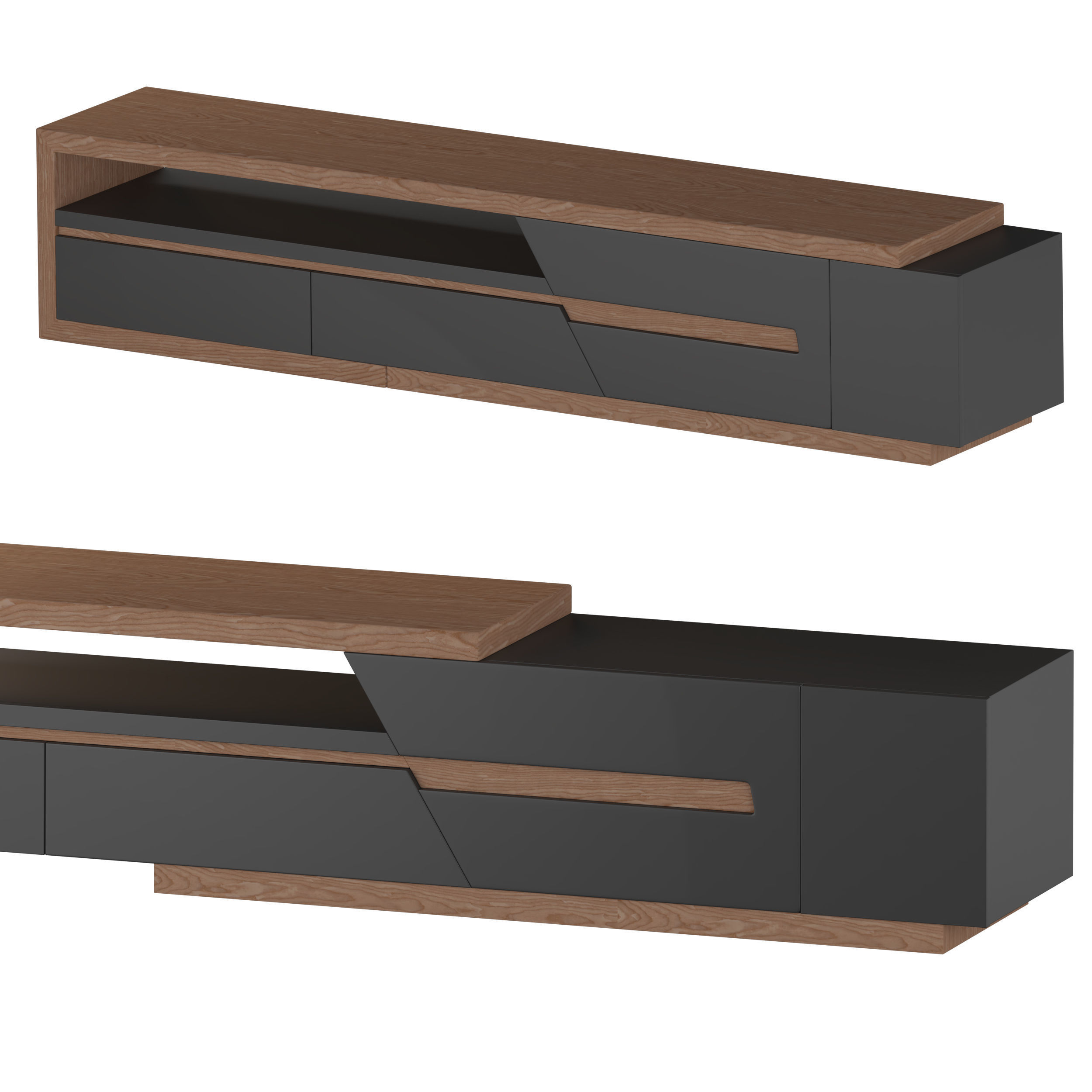 Modern Expandable Living Room Set  3D model_2