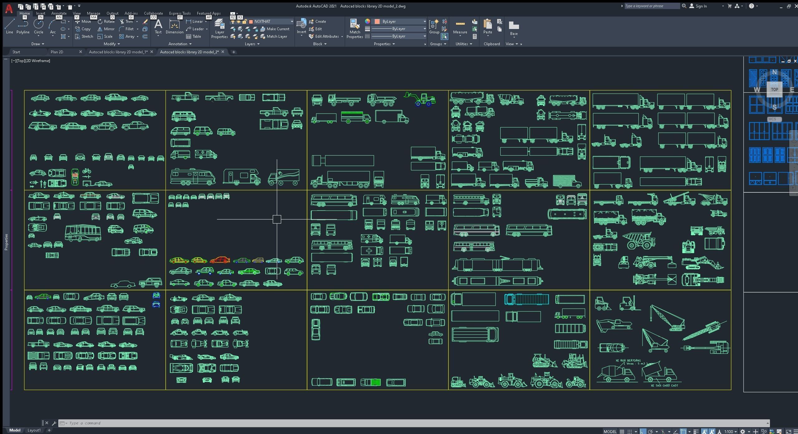Autocad blocks library model 2D 3D model CGTrader