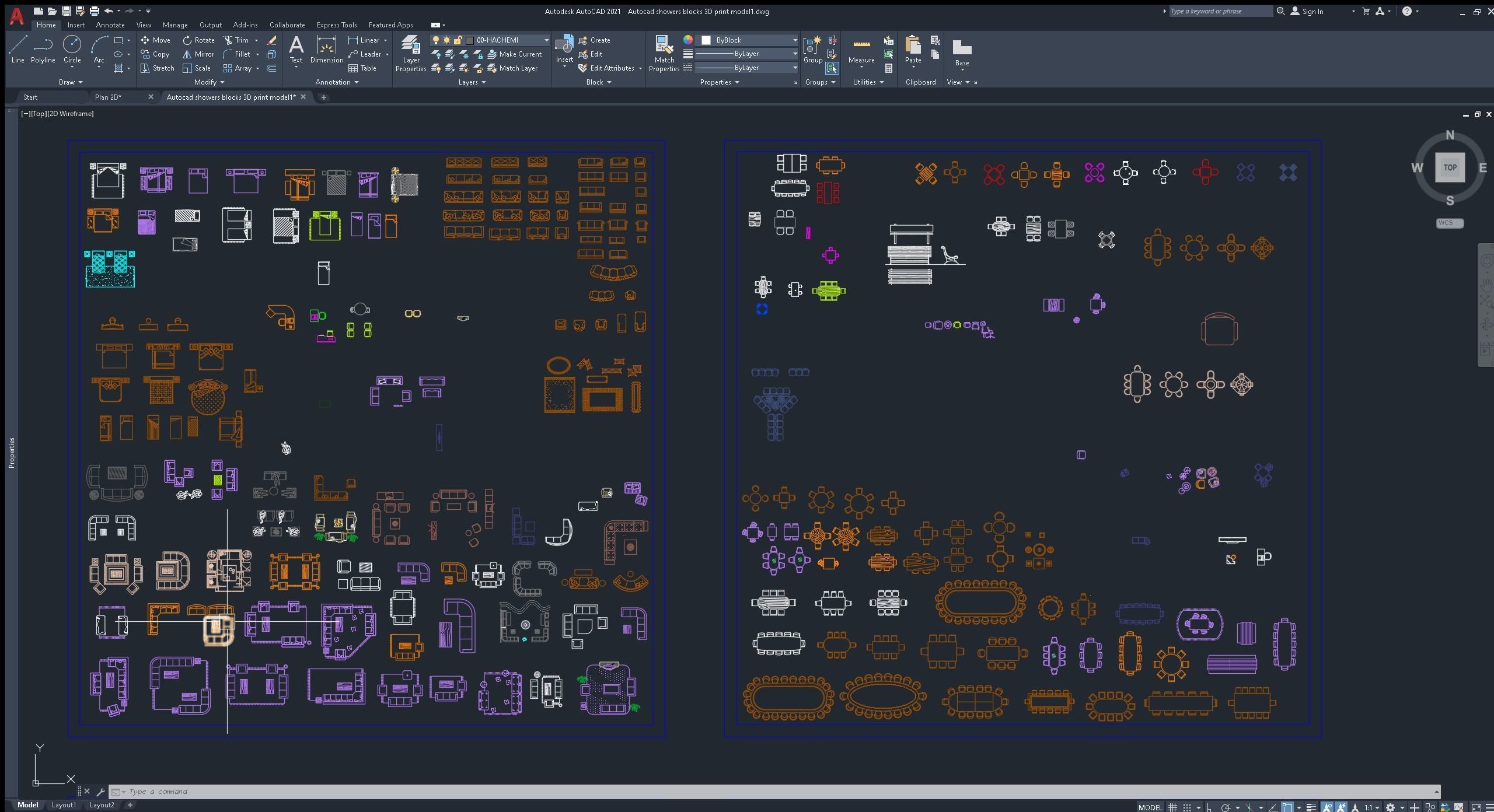 Autocad blocks library model 2D 3D model_2