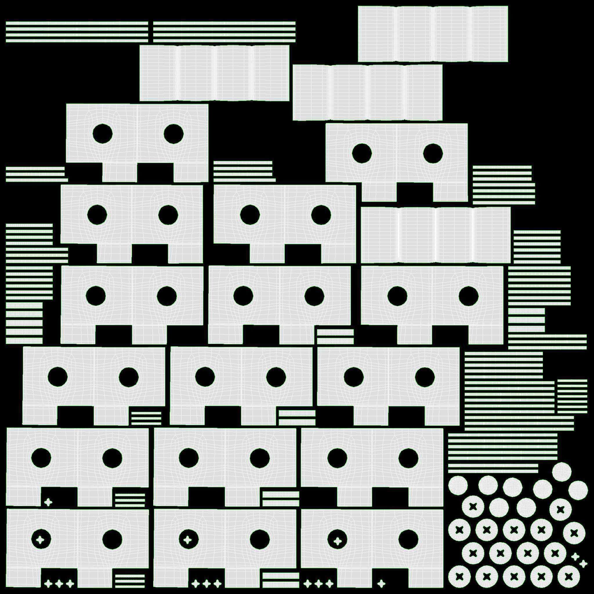 Folding screen Oriental 3D model_8