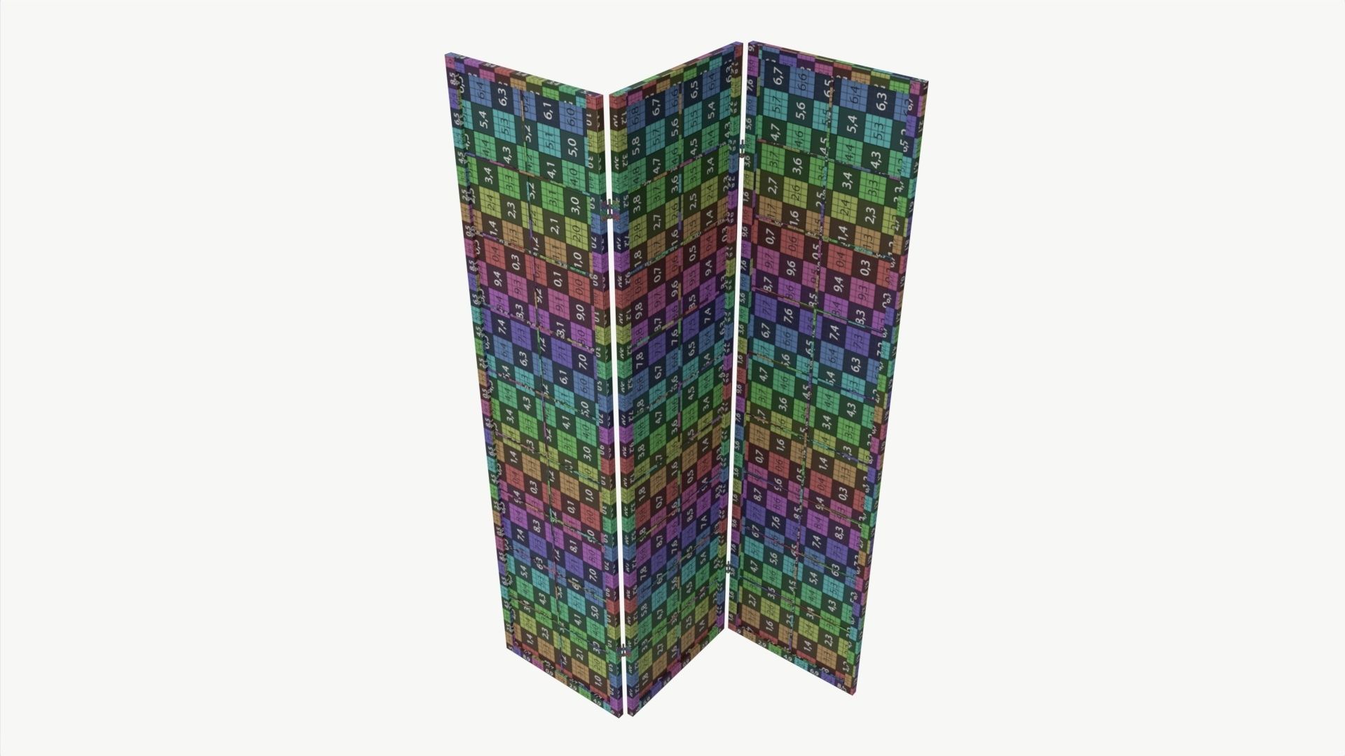 Folding screen Oriental 3D model_7