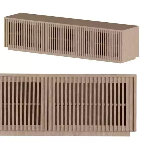 Modern Solid Wood TV Stand 3D model