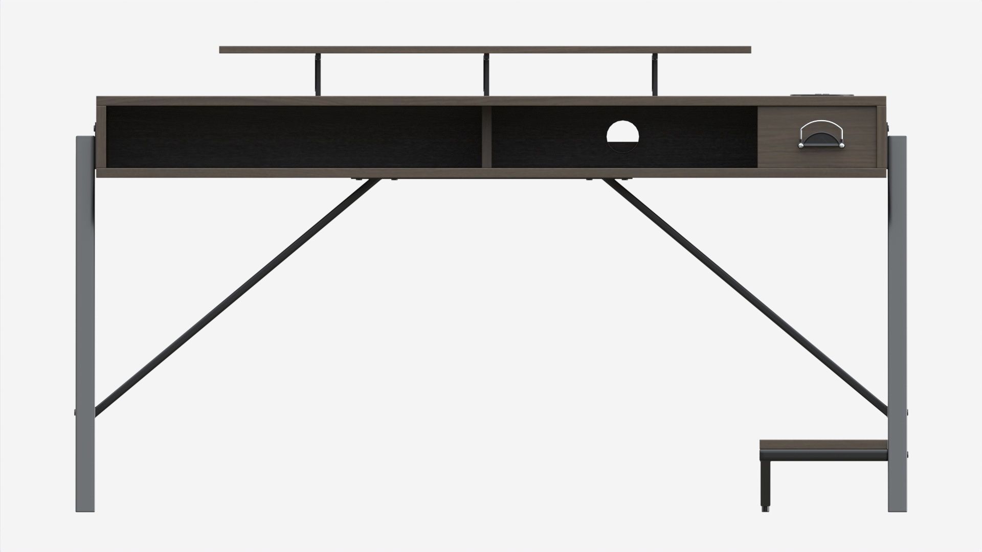 Gaming Computer Desk with Shelf 3D model_4