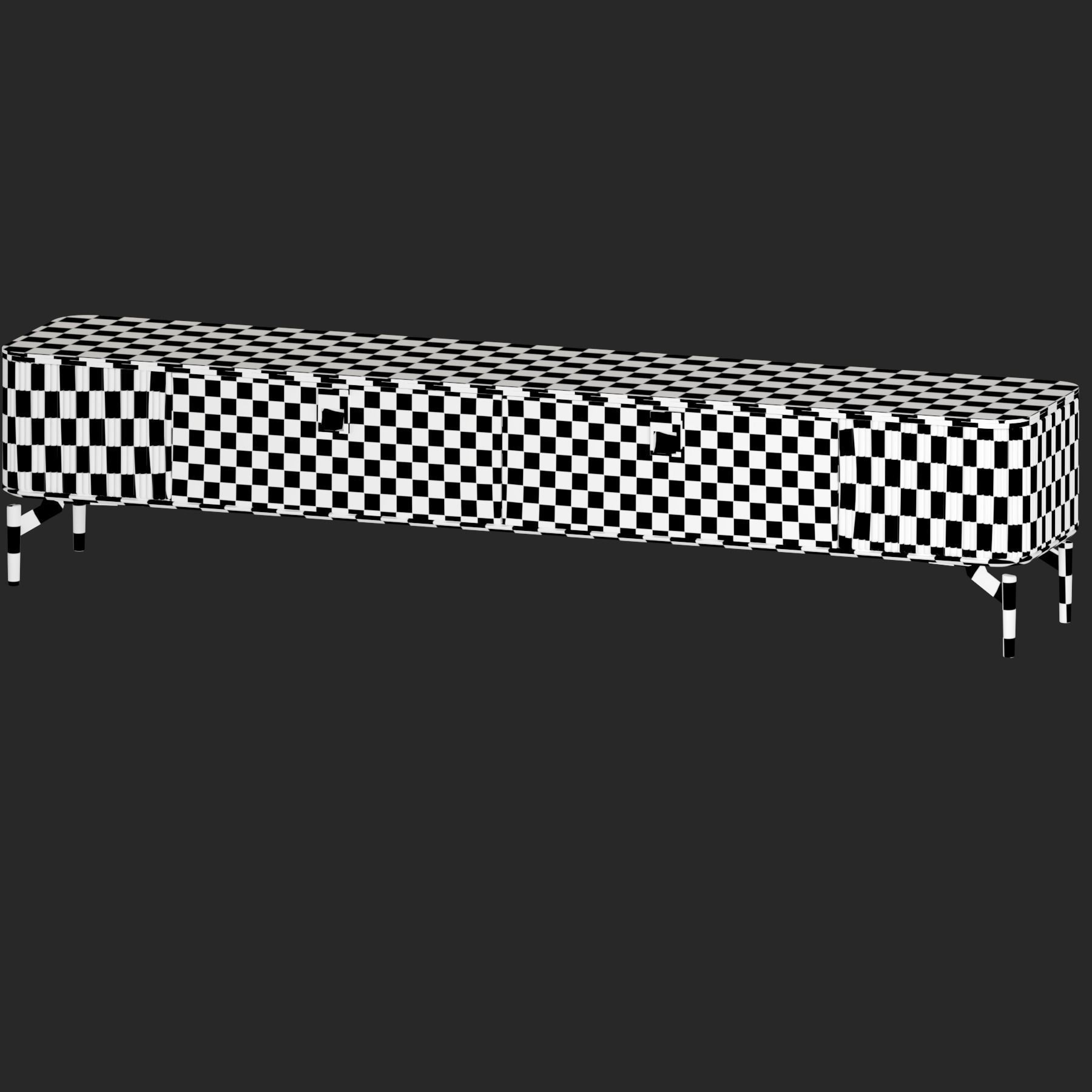 Modern Rectangle Sintered Stone TV Stand 3D model_3