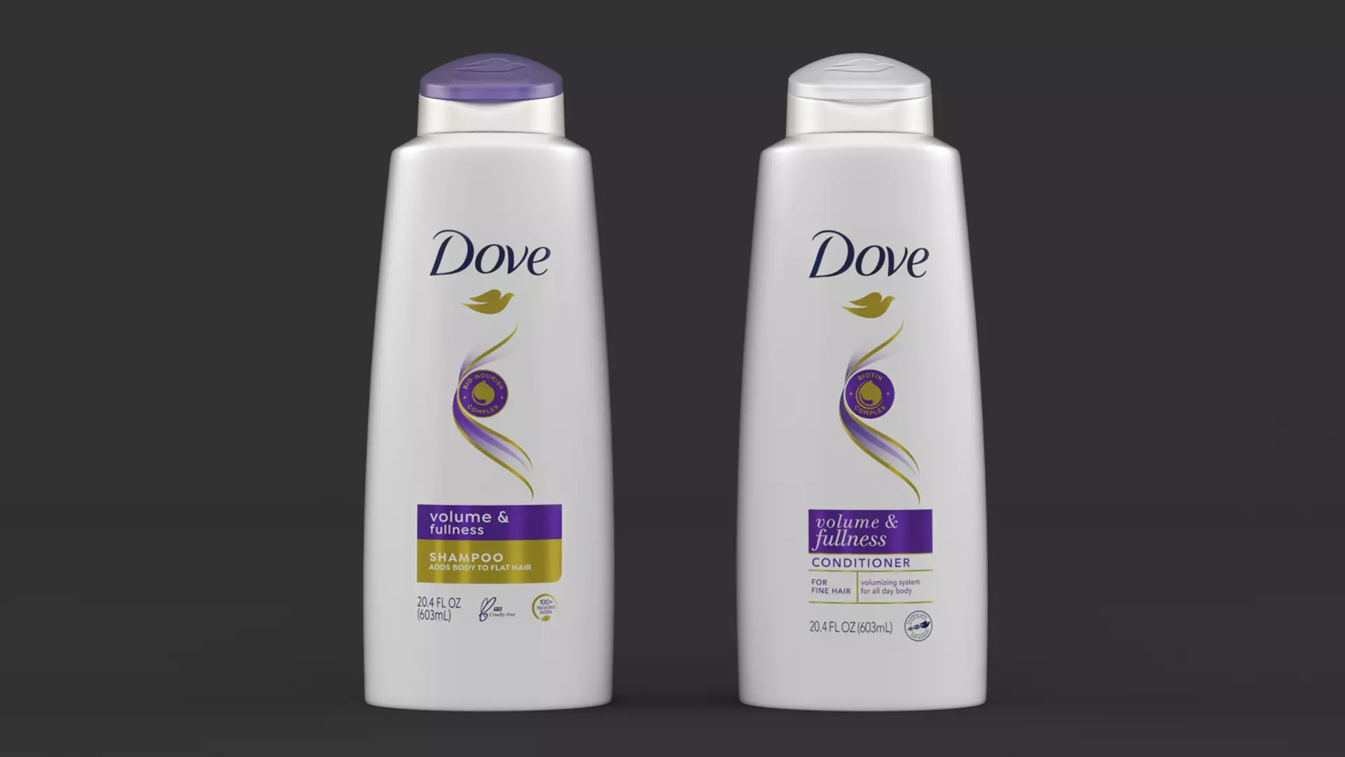 Dove Shampoo and Conditioner 3D model_0