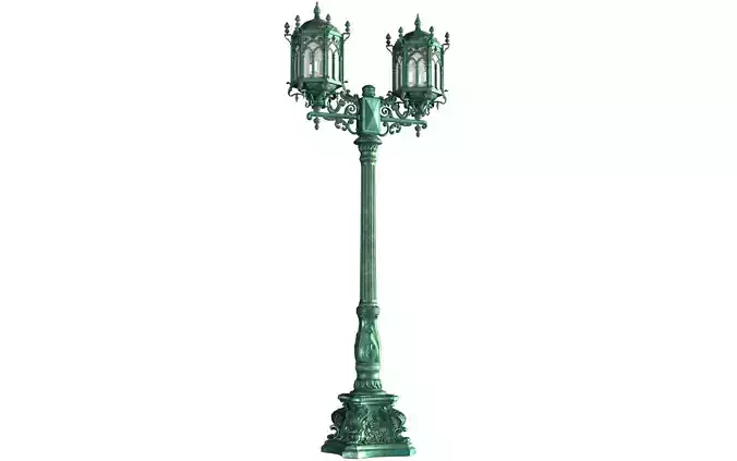 Eastern copper street lamp lantern