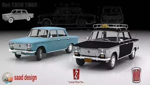 zastava fiat 1300 1965 3d model  3D model