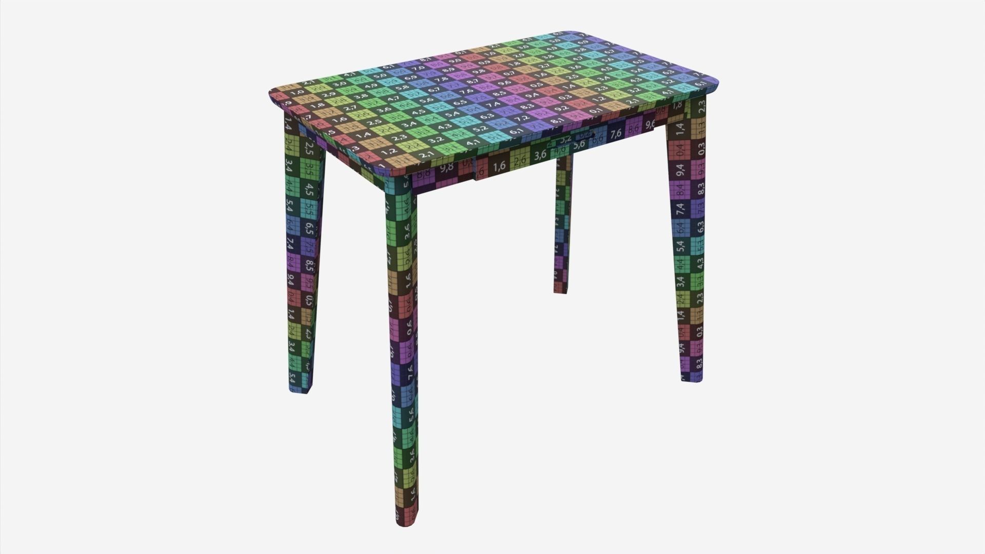 Home Office Workbench Desk with Drawer 3D model_7