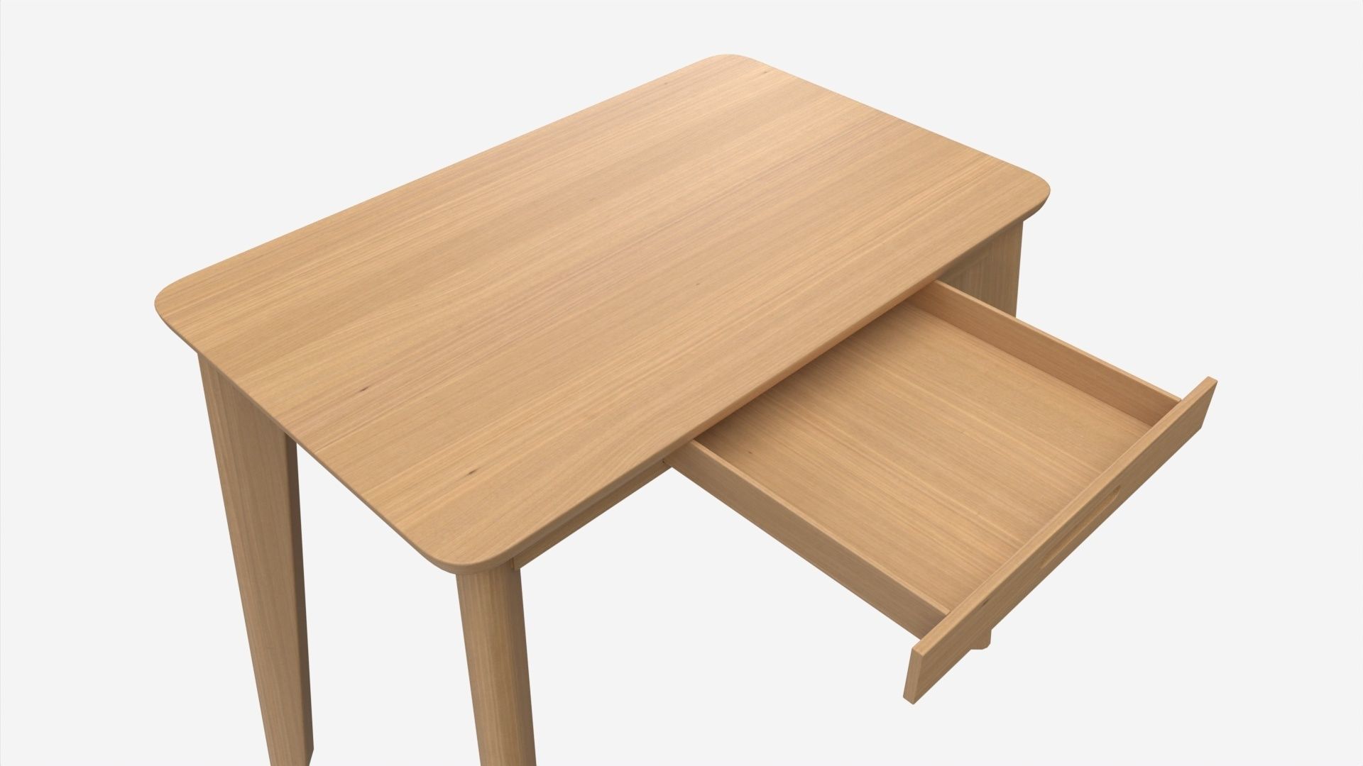 Home Office Workbench Desk with Drawer 3D model_3