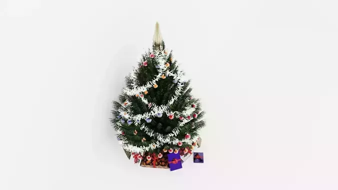 3D Christmas Tree in a pot 5 Happy New Year Corona