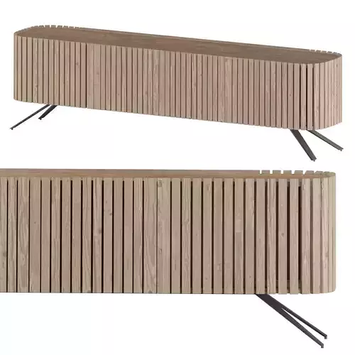 Donicy MidCentury Solid Wood TV Stand 3D model