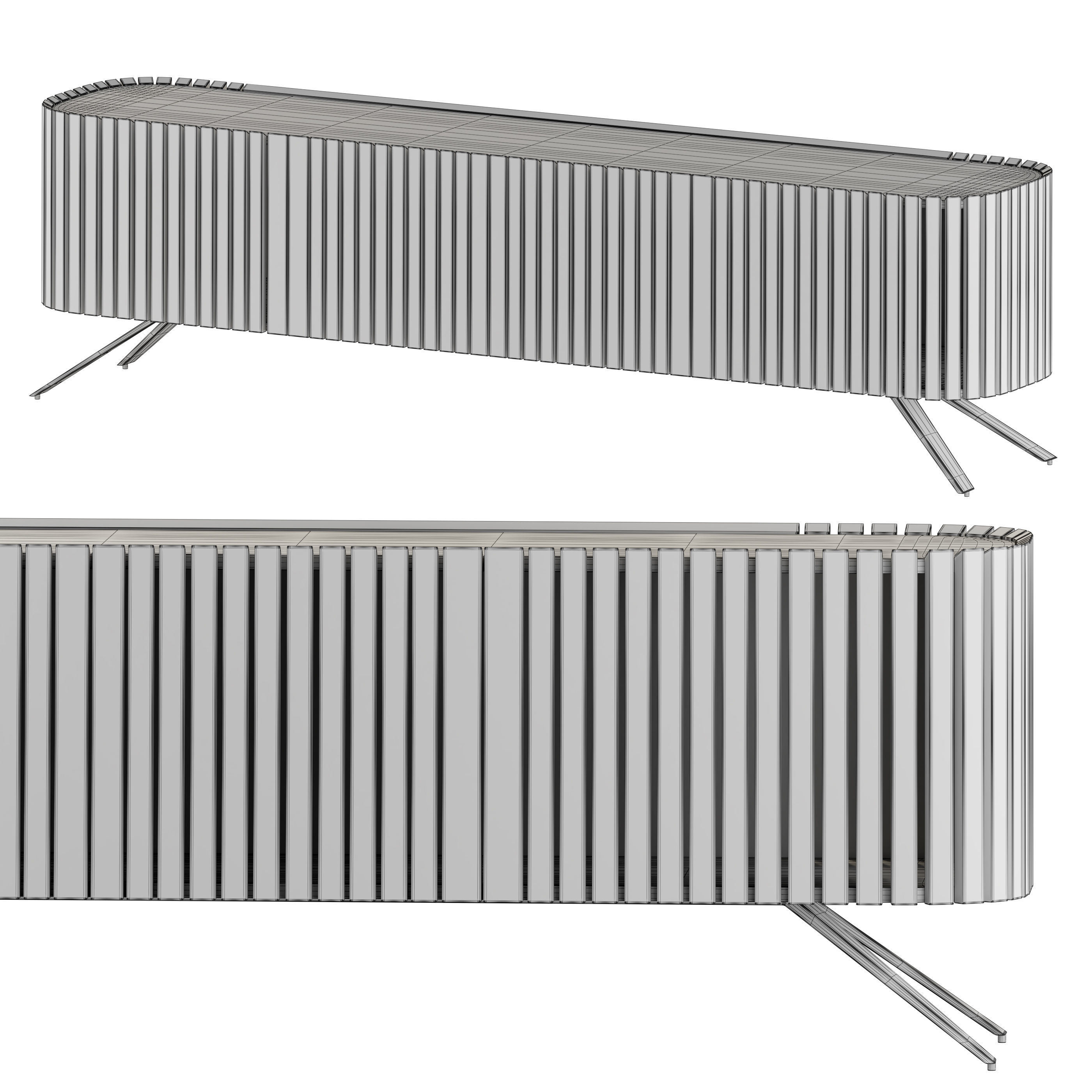 Donicy MidCentury Solid Wood TV Stand 3D model_2