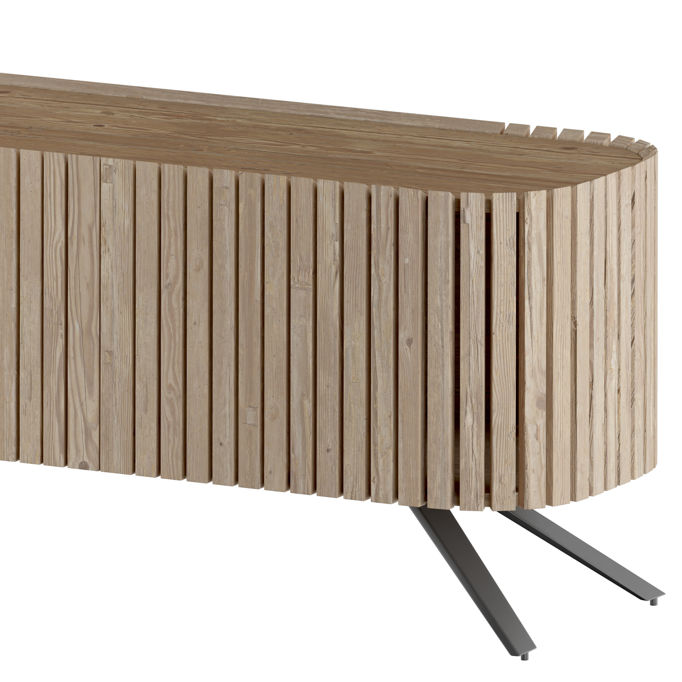 Donicy MidCentury Solid Wood TV Stand 3D model_1