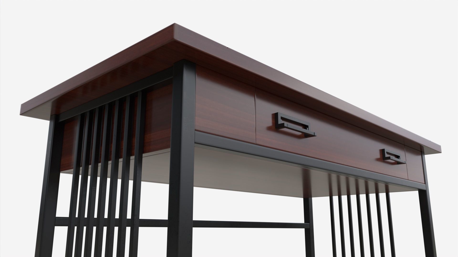 Iron Craft Computer Writing Desk 3D model_2