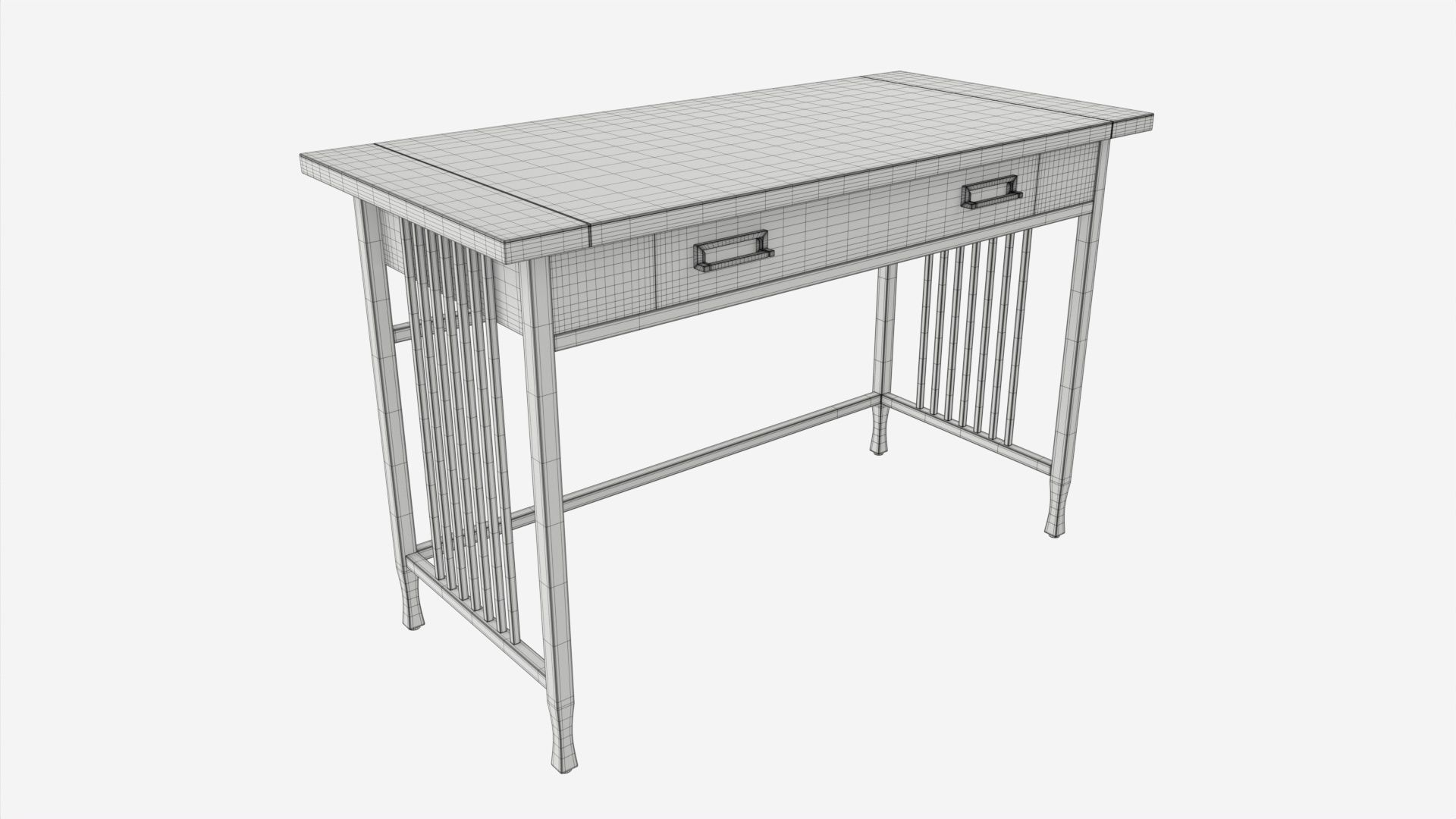 Iron Craft Computer Writing Desk 3D model_5