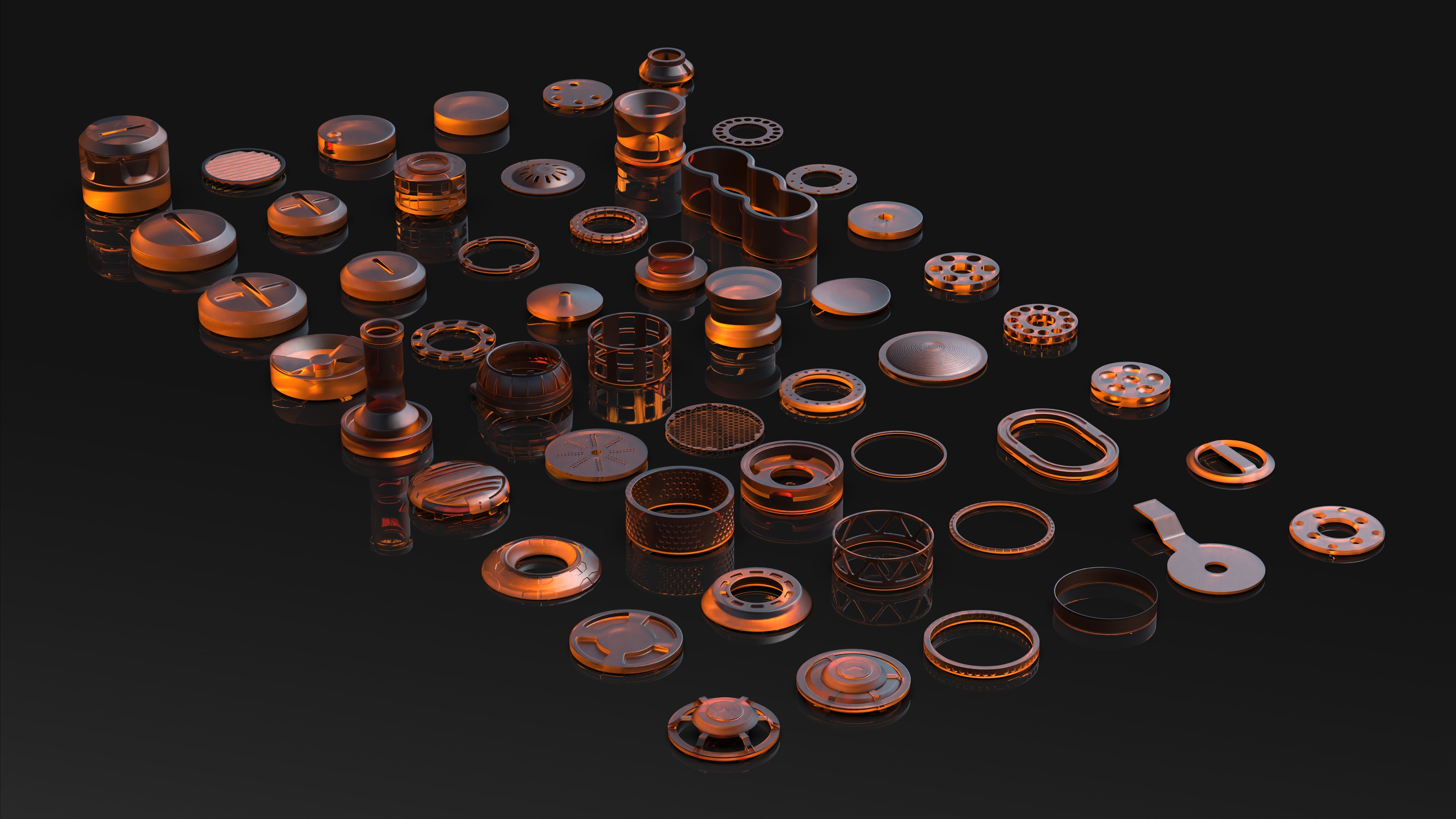 50 Hard Surface SUBD circular Elements 3D model_4