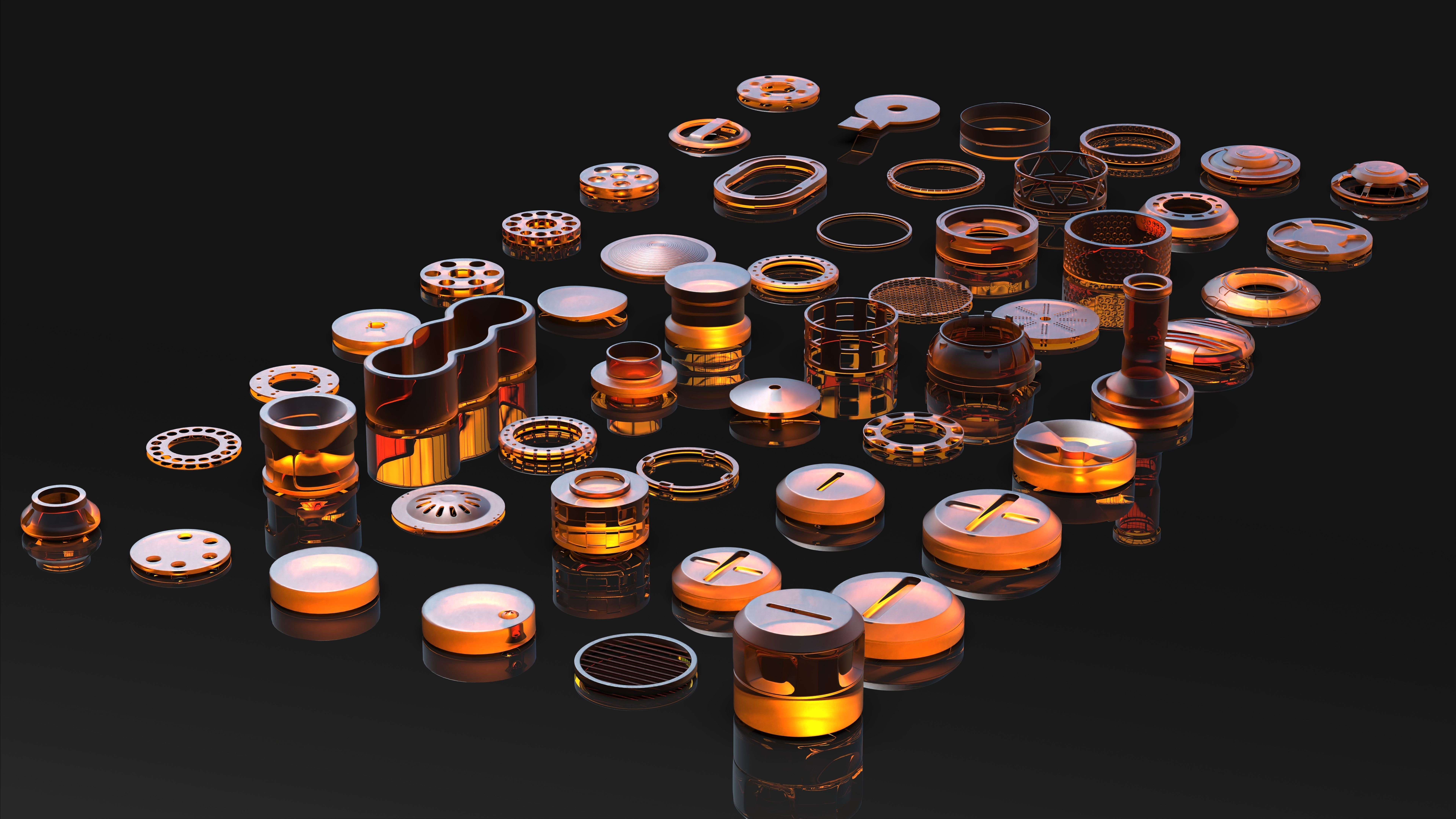 50 Hard Surface SUBD circular Elements 3D model_3