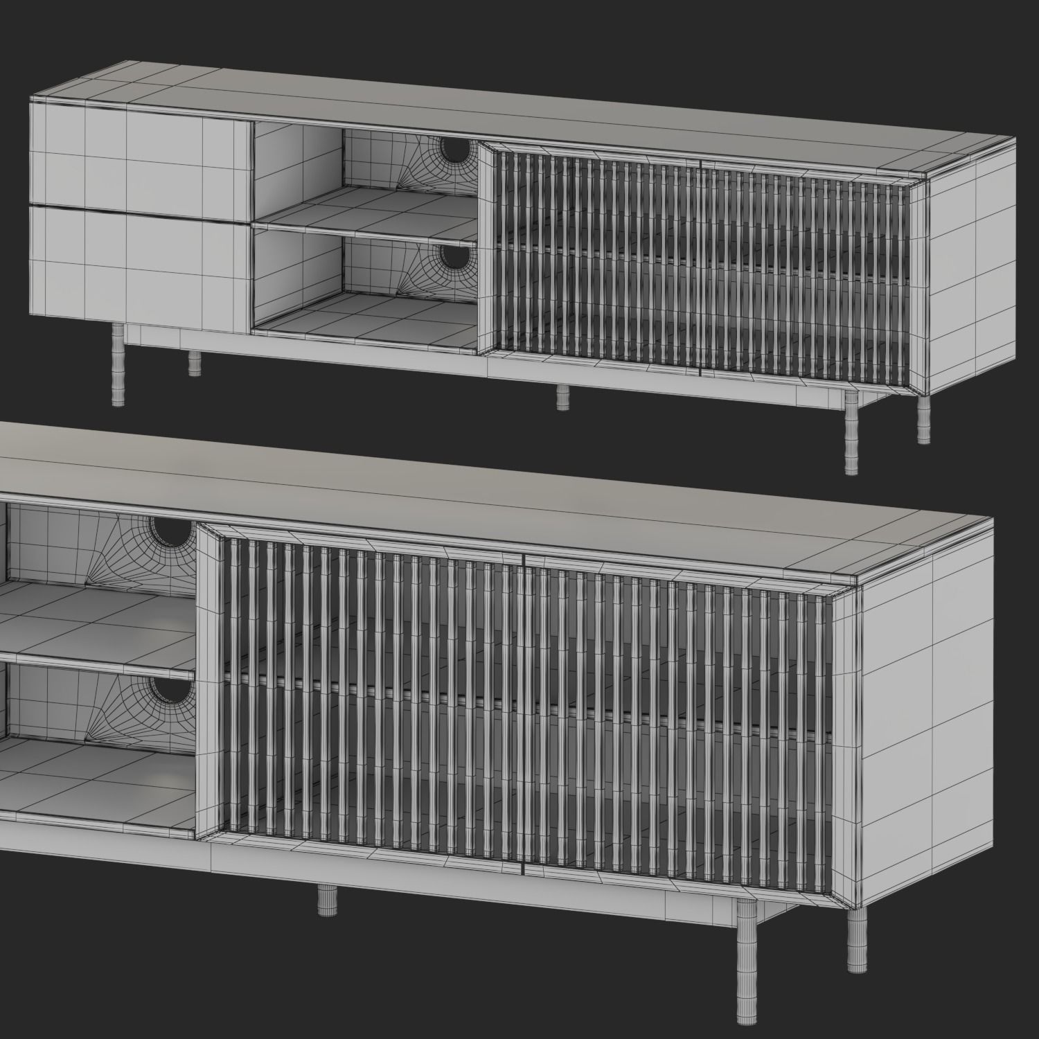 Modern TV Stand 3D model_2