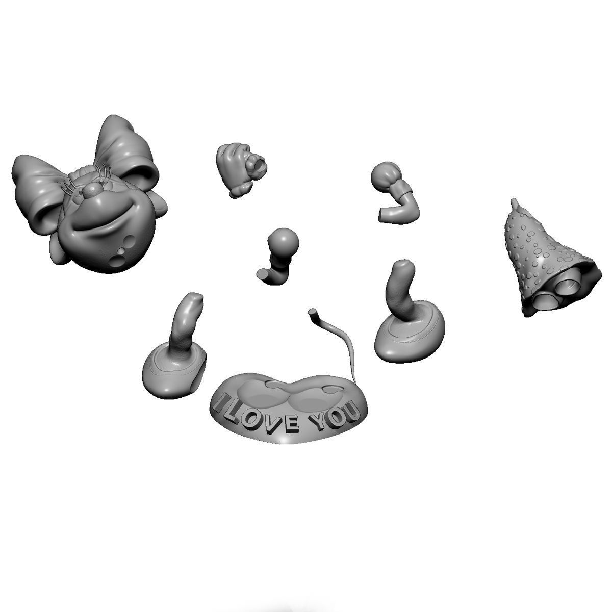 MINNIE MOUSE 4 OPTIONS FOR 3D PRINT 3D print model_88