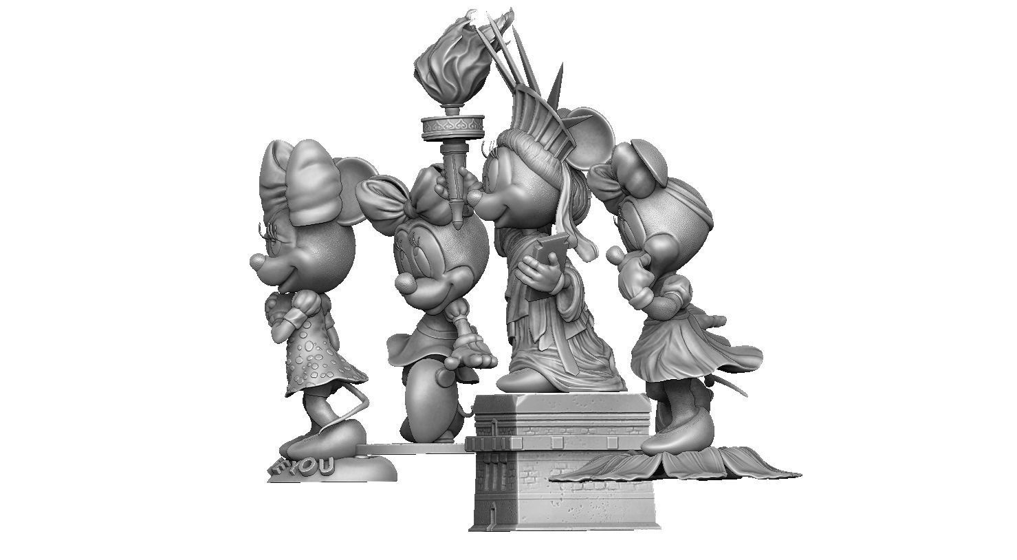 MINNIE MOUSE 4 OPTIONS FOR 3D PRINT 3D print model_8