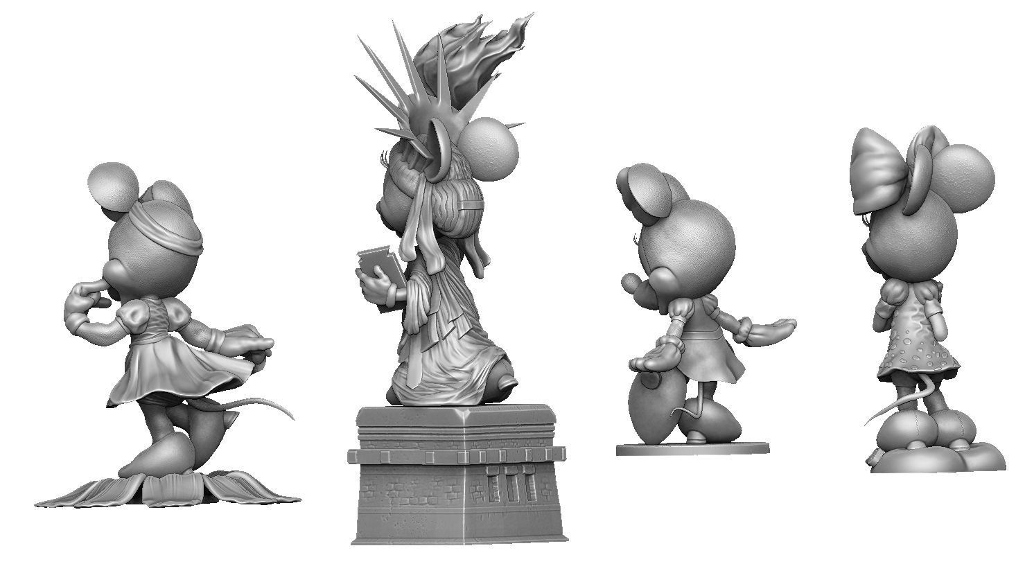 MINNIE MOUSE 4 OPTIONS FOR 3D PRINT 3D print model_7
