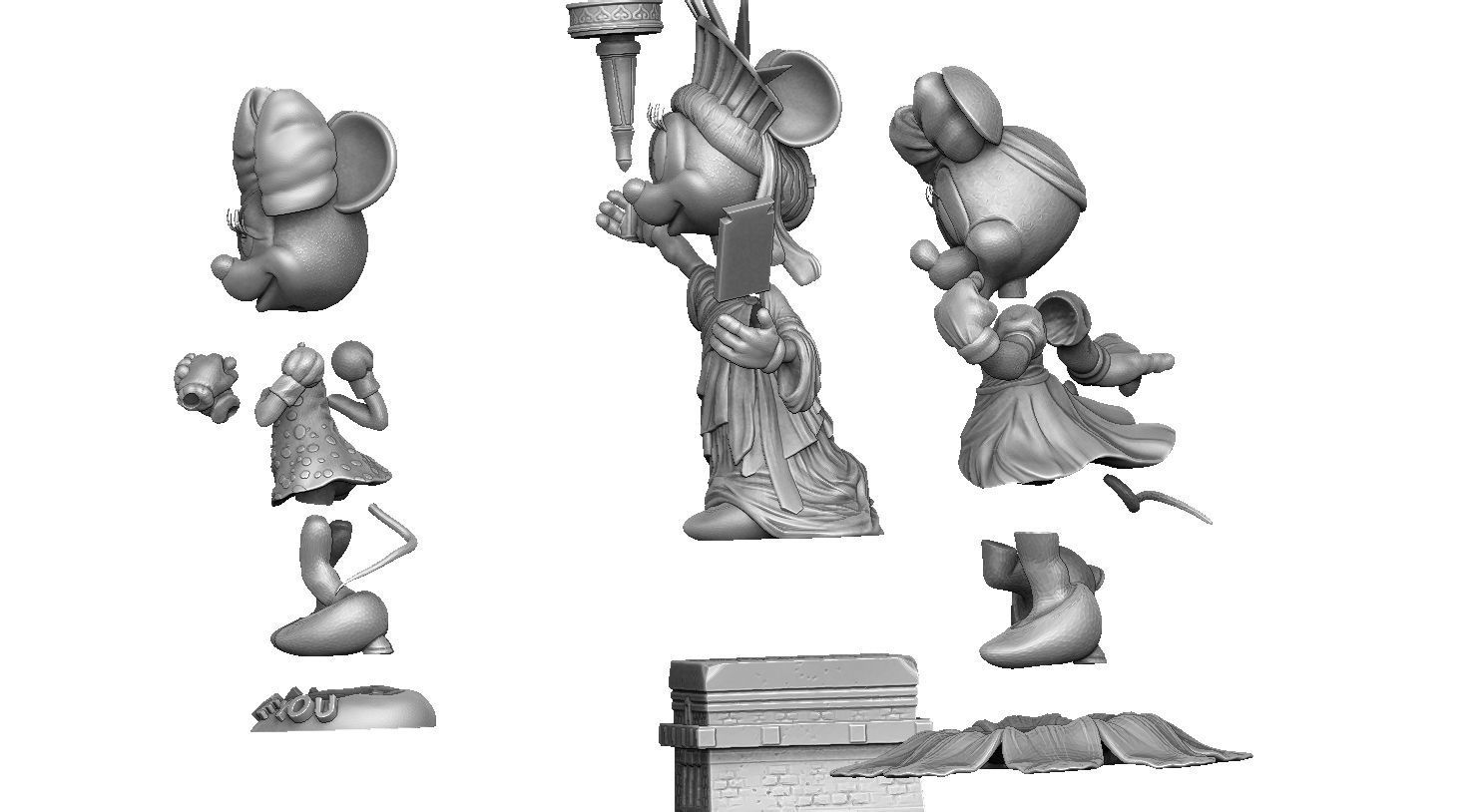 MINNIE MOUSE 4 OPTIONS FOR 3D PRINT 3D print model_4