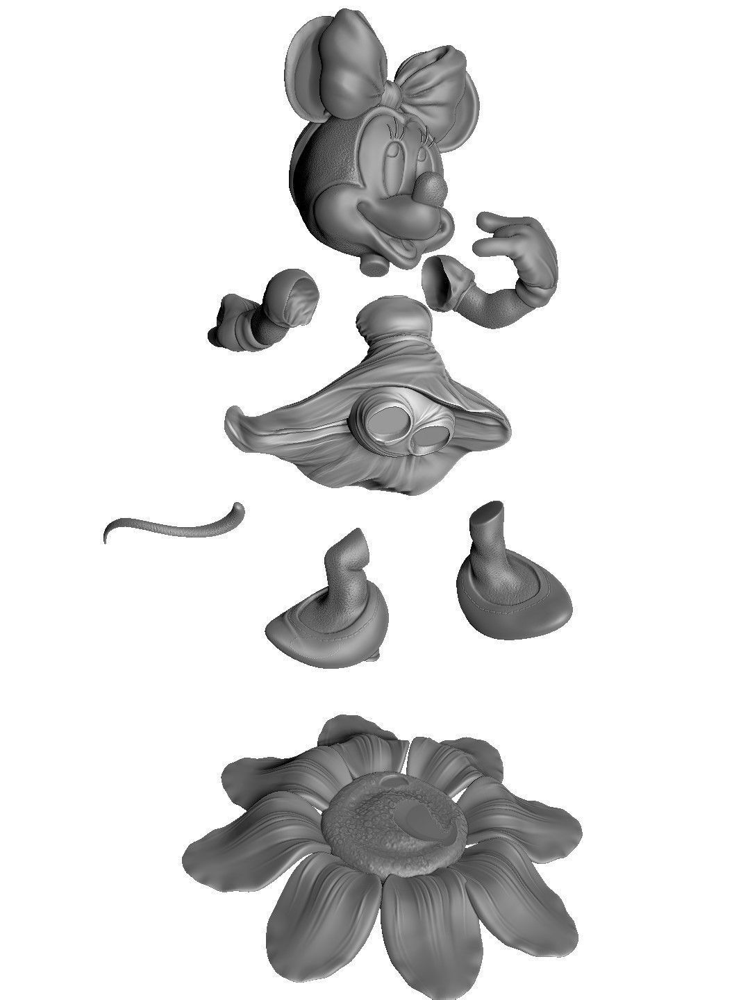 MINNIE MOUSE 4 OPTIONS FOR 3D PRINT 3D print model_87