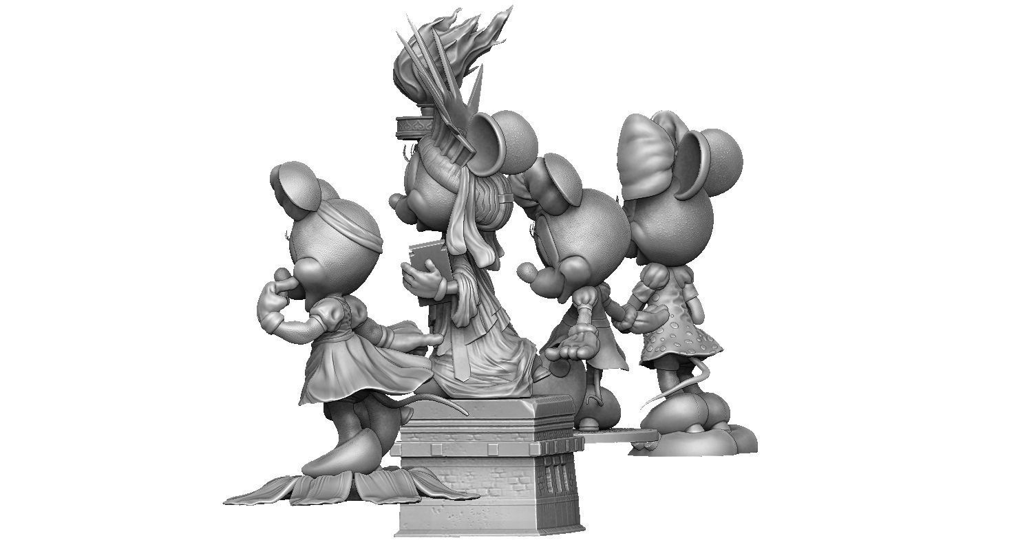 MINNIE MOUSE 4 OPTIONS FOR 3D PRINT 3D print model_6